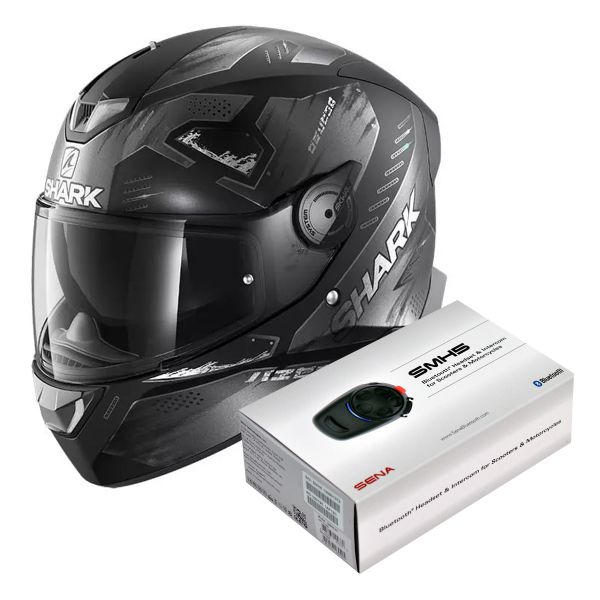 Integrale Shark Skwal 2.2 Venger Mat KAA + Kit Bluetooth Sena SMH5