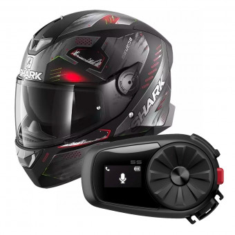 Integrale Shark Skwal 2.2 Venger Mat KAR + Kit Bluetooth Sena 5S Solo