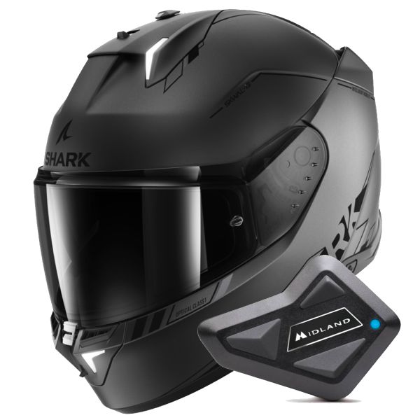 Integrale Shark Skwal i3 Blank SP Mat AKS + Kit Bluetooth BT Mini