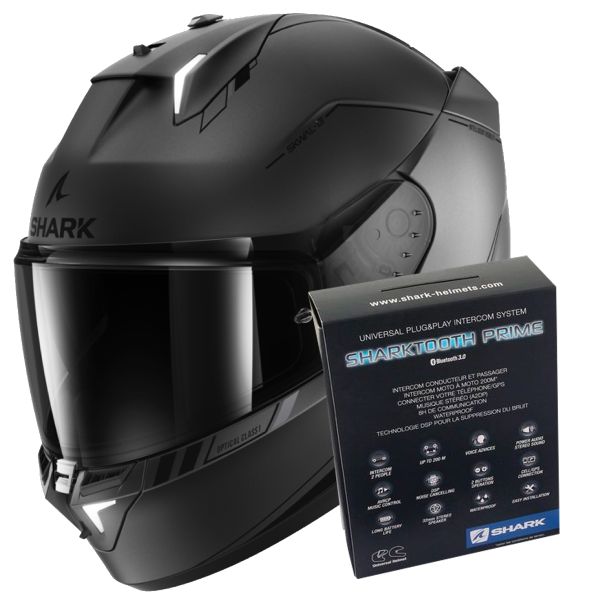 Integrale Shark Skwal i3 Blank SP Mat AKS + Kit Bluetooth Sharktooth Prime