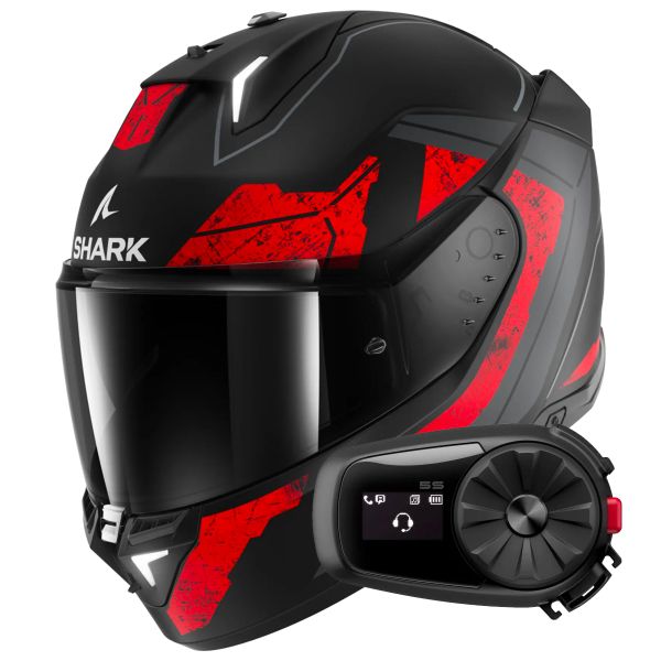 Integrale Shark Skwal i3 Hellcat Mat KUR + Kit Bluetooth 5S Solo