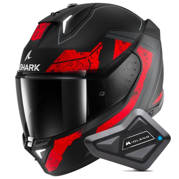 SHARK Skwal I3 HELLCAT Casco Moto Integrale Con Luci LED E Schermo Fumé - Omologazione ECE 22.06, Taglia S