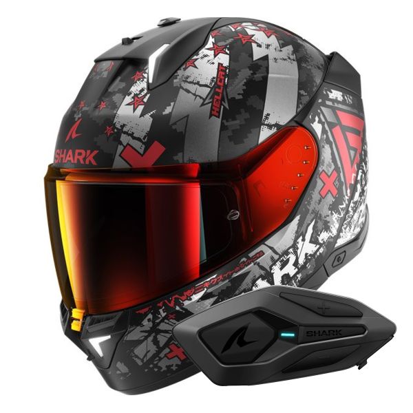 Integrale Shark Skwal i3 Hellcat Mat KUR + Kit Bluetooth Sena for Shark Solo