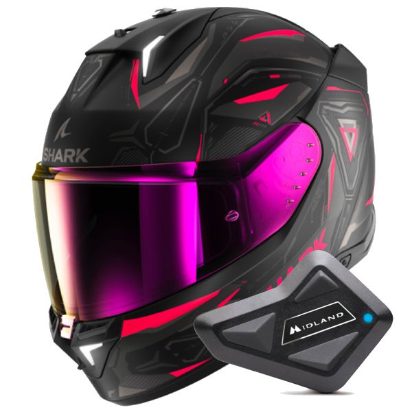 Integrale Shark Skwal i3 Linik Mat KVA + Kit Bluetooth BT Mini