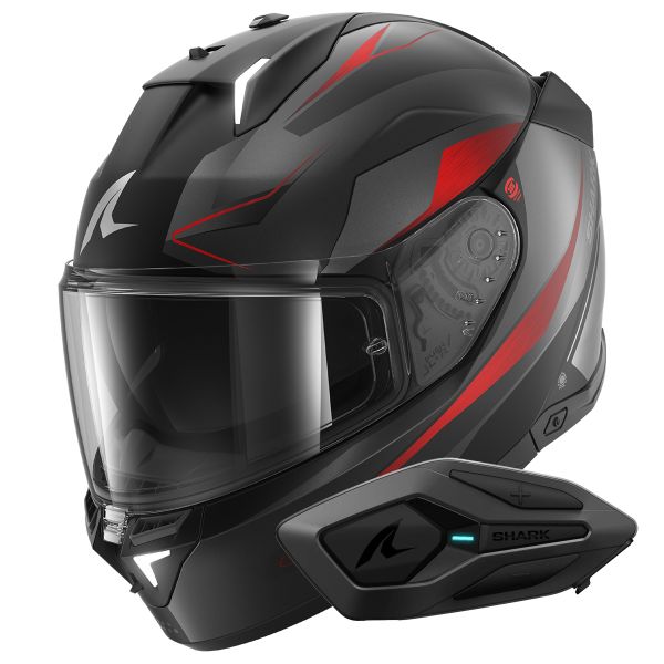 Integrale Shark Skwal i3 Mekarium Mat KAR + Kit Bluetooth Sena for Shark Solo