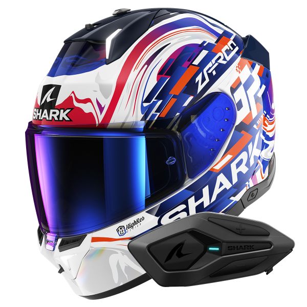 Integrale Shark Skwal i3 Replica Zarco GP De France WVB + Kit Bluetooth Sena for Shark S