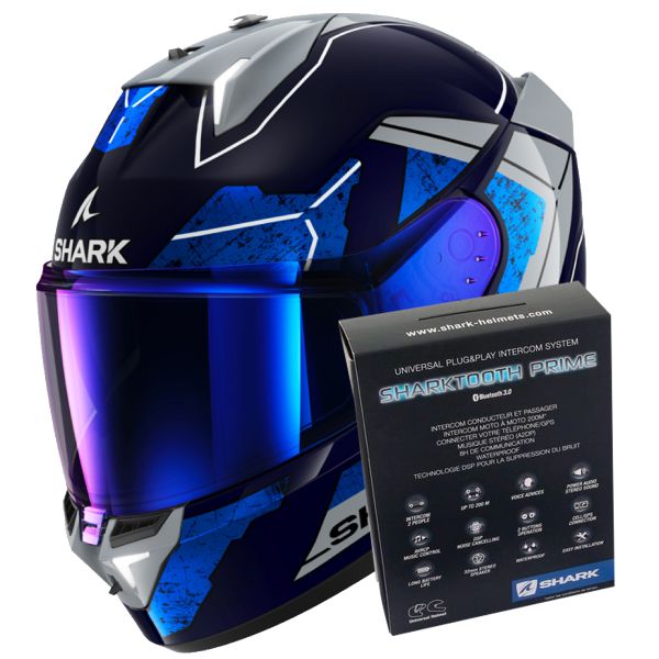 Integrale Shark Skwal i3 Rhad BUS + Kit Bluetooth Sharktooth Prime