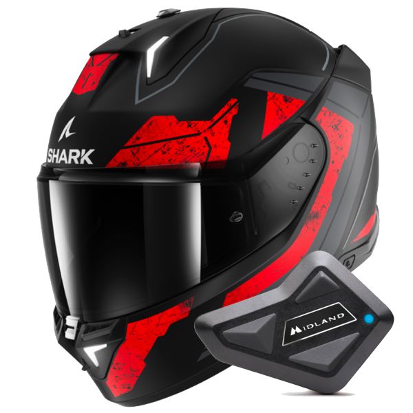 Integrale Shark Skwal i3 Rhad KUR + Kit Bluetooth BT Mini