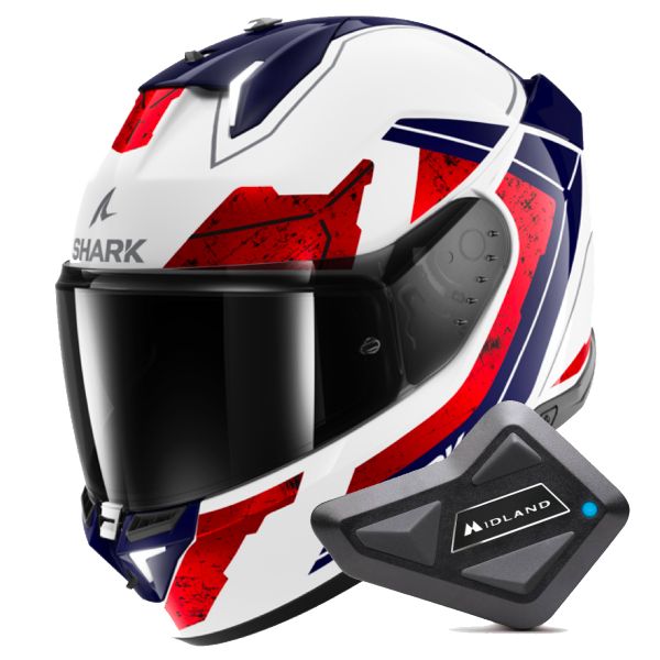 Integrale Shark Skwal i3 Rhad WUR + Kit Bluetooth BT Mini