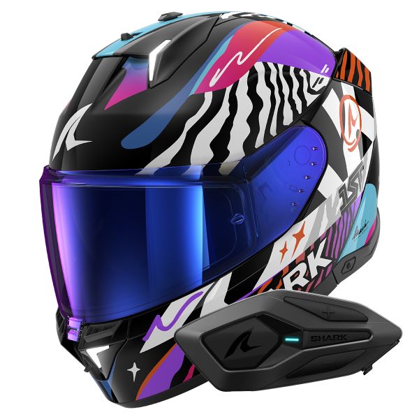 Integrale Shark Skwal i3 Speed-Fancy KWO + Kit Bluetooth Sena for Shark Solo
