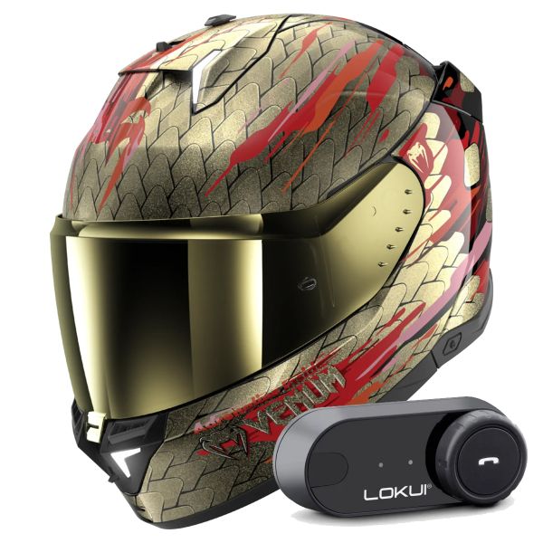 Integrale Shark Skwal i3 Venum KRQ + Kit Bluetooth Lokui K30