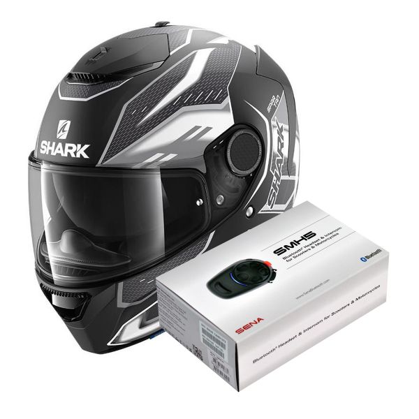 Pack Casco Moto + Kit Bluetooth : Shark Spartan 1.2 Antheon Mat KWK + Kit  Bluetooth SMH5 Solo | iCasque.it