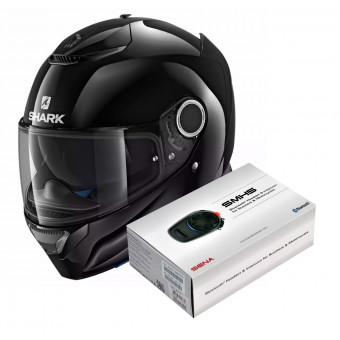 Integrale Shark Spartan 1.2 Blank BLK + Kit Bluetooth Sena SMH5