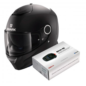 Integrale Shark Spartan 1.2 Blank Mat KMA + Kit Bluetooth Sena SMH5
