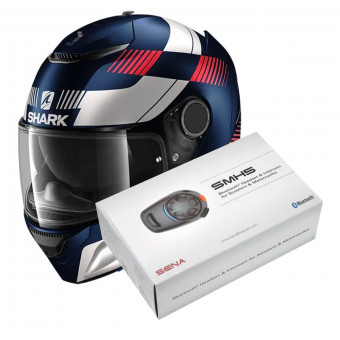 Integrale Shark Spartan 1.2 Strad Mat BWR + Kit Bluetooth Sena SMH5