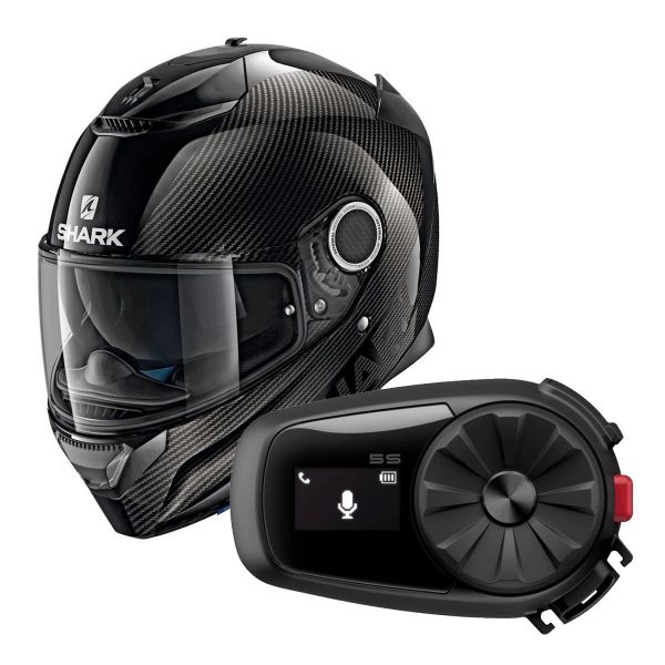 Pack Casco Moto + Kit Bluetooth : Shark Spartan Carbon 1.2 Skin DKA + Kit  Bluetooth 5S Solo | iCasque.it