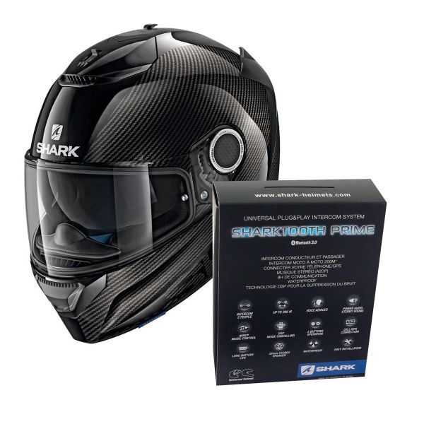 Integrale Shark Spartan Carbon 1.2 Skin DKA + Kit Bluetooth Sharktooth Prime
