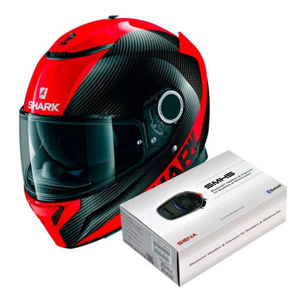 Pack Casco Moto + Kit Bluetooth : Shark Spartan Carbon 1.2 Skin DRR + Kit  Bluetooth SMH5 Solo | iCasque.it