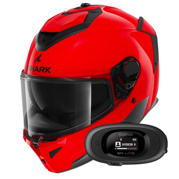 Integrale Shark Spartan GT Pro Blank RED + Kit bluetooth 5R Lite Solo