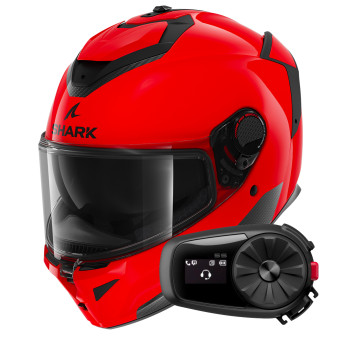 Integrale Shark Spartan GT Pro Blank RED + Kit Bluetooth 5S Solo