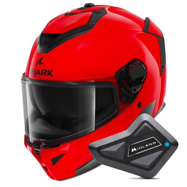 Integrale Shark Spartan GT Pro Blank RED + Kit Bluetooth BT Mini