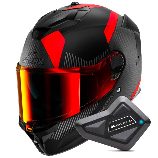 Integrale Shark Spartan GT Pro Dokhta Carbon Mat DOA + Kit Bluetooth BT Mini