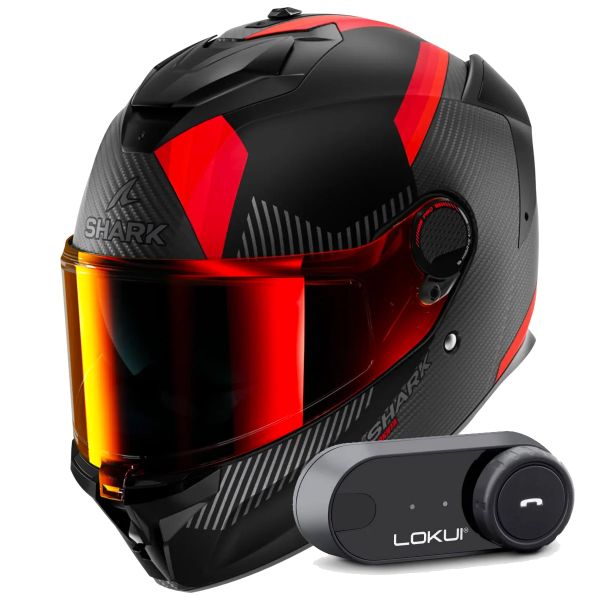 Integrale Shark Spartan GT Pro Dokhta Carbon Mat DOA + Kit Bluetooth Lokui K30