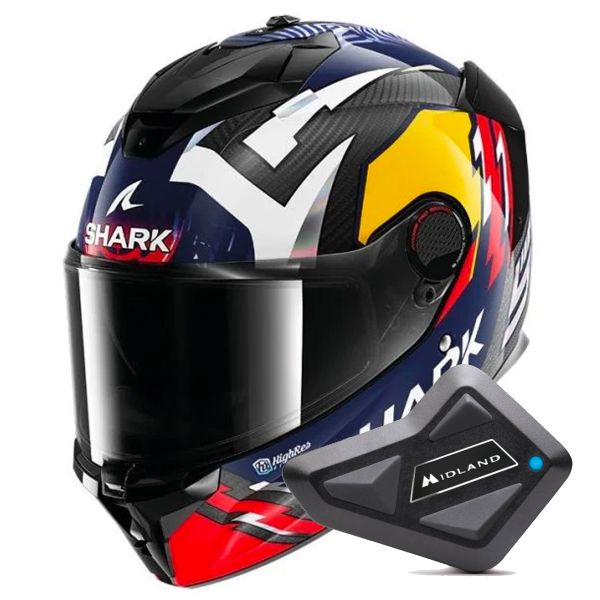 Integrale Shark Spartan GT Pro Replica Zarco Signature Carbon + Kit Bluetooth BT Mini