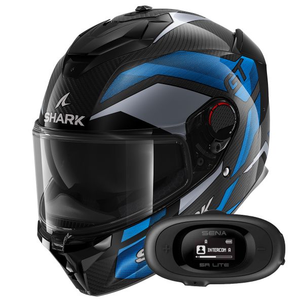 Integrale Shark Spartan GT Pro Ritmo Carbon DBU + Kit bluetooth 5R Lite Solo