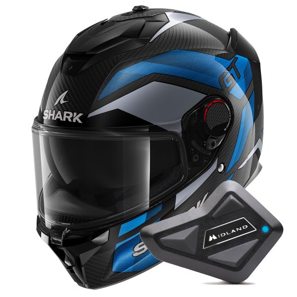 Integrale Shark Spartan GT Pro Ritmo Carbon DBU + Kit Bluetooth BT Mini