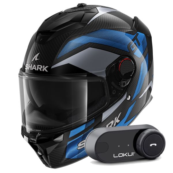 Integrale Shark Spartan GT Pro Ritmo Carbon DBU + Kit Bluetooth Lokui K30