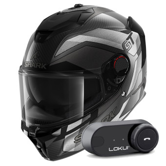 Integrale Shark Spartan GT Pro Ritmo Carbon Mat DSU + Kit Bluetooth Lokui K30