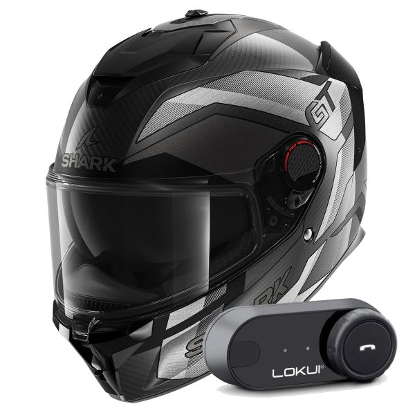 Integrale Shark Spartan GT Pro Ritmo Carbon Mat DSU + Kit Bluetooth Lokui K30