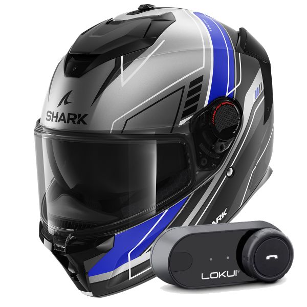 Integrale Shark Spartan GT Pro Toryan Mat ABK + Kit Bluetooth Lokui K30