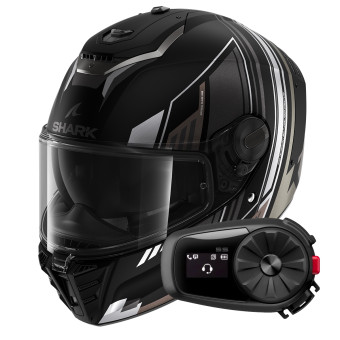 Integrale Shark Spartan RS Byhron Mat KAU + Kit Bluetooth 5S Solo