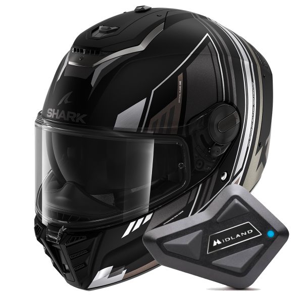 Integrale Shark Spartan RS Byhron Mat KAU + Kit Bluetooth BT Mini