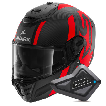Integrale Shark Spartan RS Carbon Shawn Mat DAR + Kit Bluetooth BT Mini