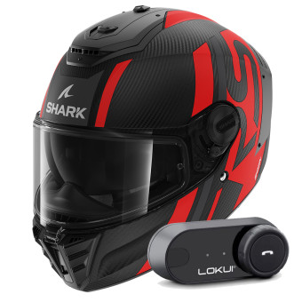 Integrale Shark Spartan RS Carbon Shawn Mat DAR + Kit Bluetooth Lokui K30