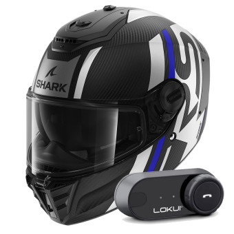 Integrale Shark Spartan RS Carbon Shawn Mat DBS + Kit Bluetooth Lokui K30