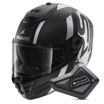 Integrale Shark Spartan RS Carbon Shawn Mat DKS + Kit Bluetooth BT Mini