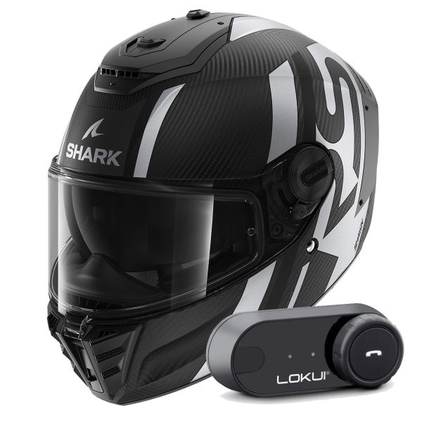 Integrale Shark Spartan RS Carbon Shawn Mat DKS + Kit Bluetooth Lokui K30