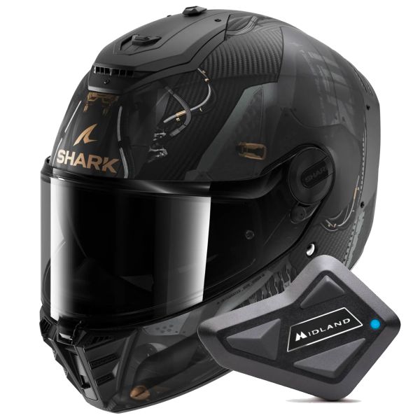 Integrale Shark Spartan RS Carbon Xbot Mat DAC + Kit Bluetooth BT Mini