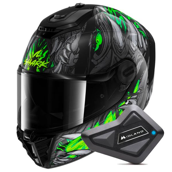 Integrale Shark Spartan RS Shaytan KGA + Kit Bluetooth BT Mini