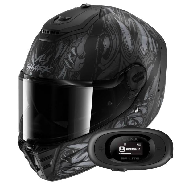 Integrale Shark Spartan RS Shaytan Mat KAA + Kit bluetooth 5R Lite Solo