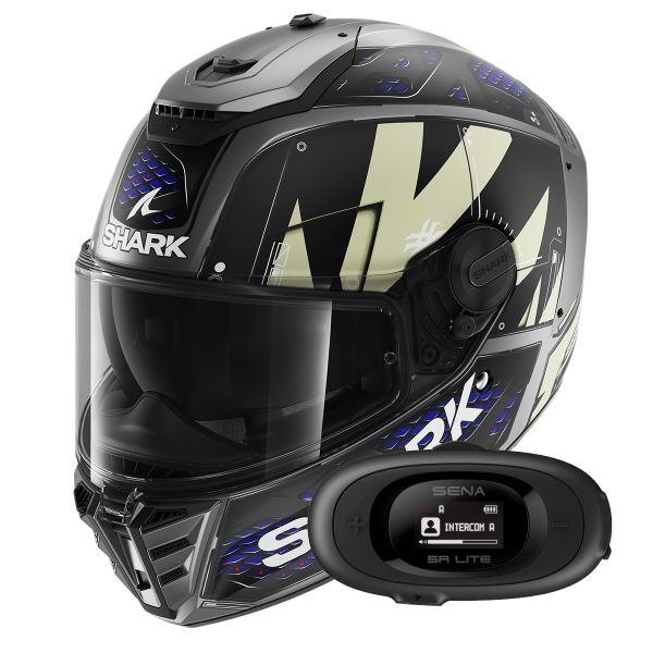 Integrale Shark Spartan RS Styngrey Mat AAB + Kit bluetooth 5R Lite Solo