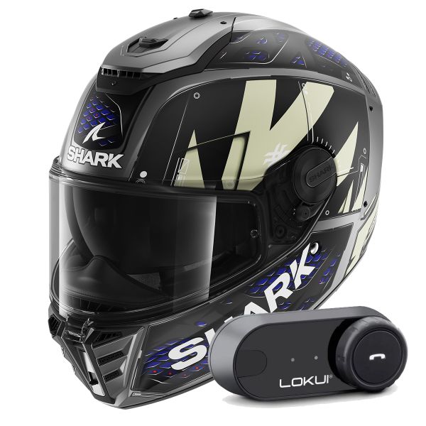 Integrale Shark Spartan RS Styngrey Mat AAB + Kit Bluetooth Lokui K30