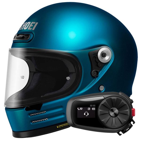 Integrale Shoei Glamster 06 Laguna Blue + Kit Bluetooth 5S Solo