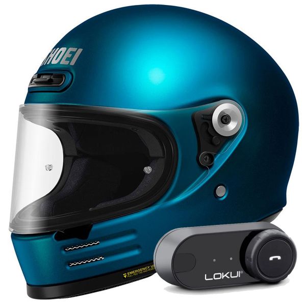 Integrale Shoei Glamster 06 Laguna Blue + Kit Bluetooth Lokui K30