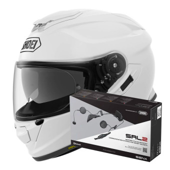Integrale Shoei GT-AIR 2 White + Intercom Sena SRL-02