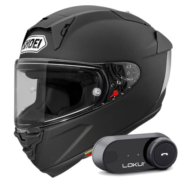 Integrale Shoei X-SPR Pro nero opaco + kit Bluetooth Lokui K30